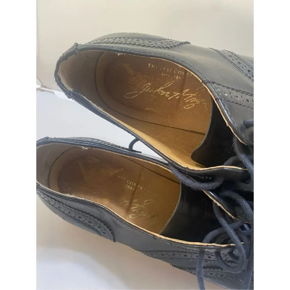 Frye James Crepe Mens Black Leather Lace Up Wingtip Oxfords Shoes Size 9.5
